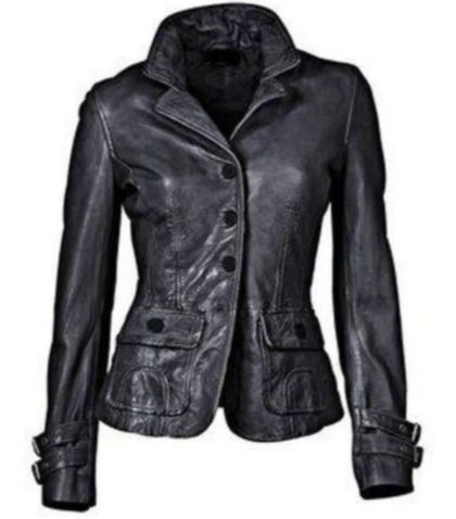 Elegante Damen Lederjacke Luxus Qualität