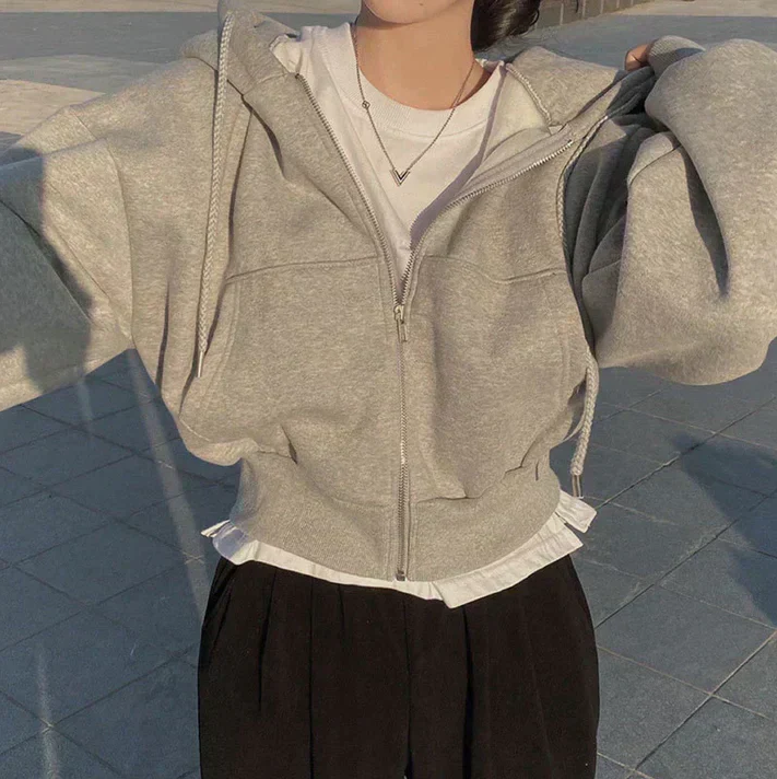 Damen Winterpullover Oversized Reißverschluss