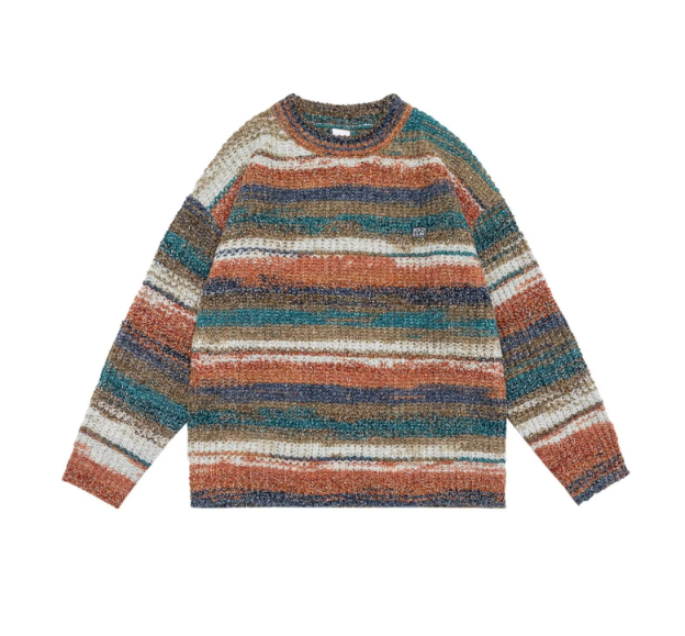 Retro Insel Pullover Rundhals Kaschmir Look - IdealeKleiden