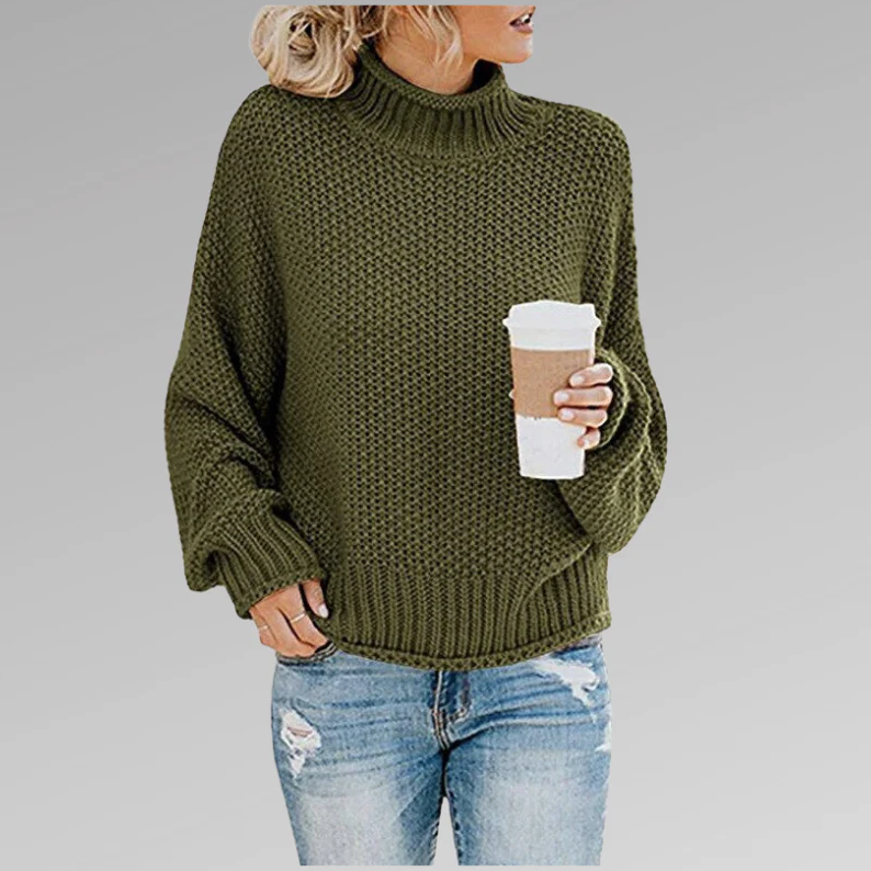 Stylish Turtleneck Knit Sweater