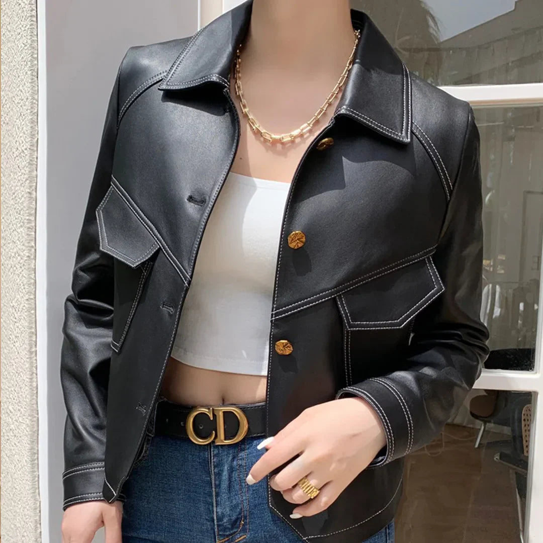 Fashionable Leather Jacket Women