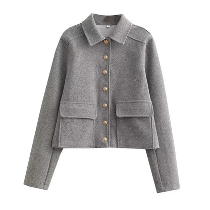 Women's Short Jacket Smart Casual Modern Buttons