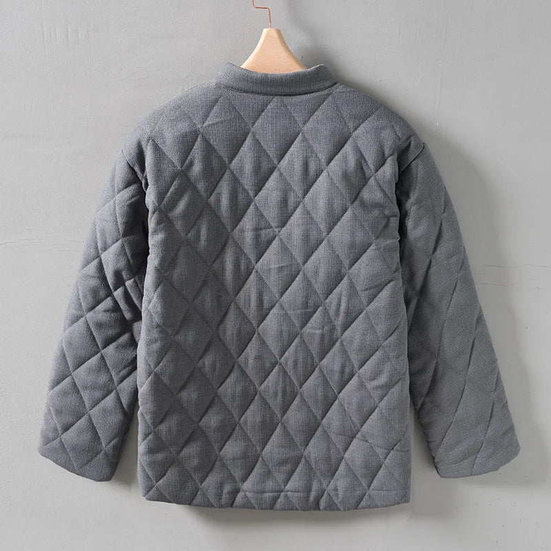 Sommerjacke Herren Modern Knöpfe Rautenmuster - IdealeKleiden