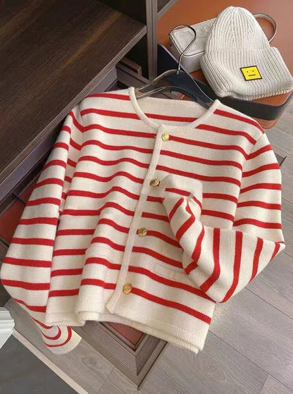 Striped Vest for Women, Elegant and Short