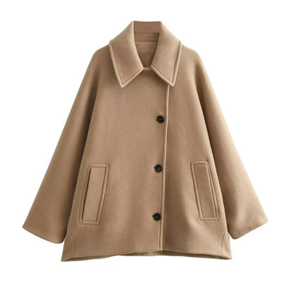 Women's Plus Size Classic Wool Coat