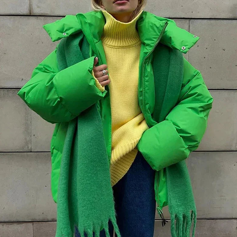Oversized Puffer Jacket Warm Hooded Winter Coat