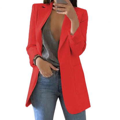 Modern Blazer for Women Hip-Length Large Pockets