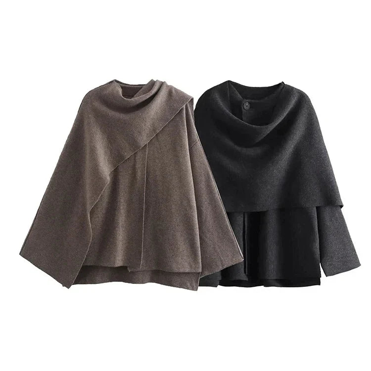Stylischer Asymmetrischer Mantel Damen - IdealeKleiden