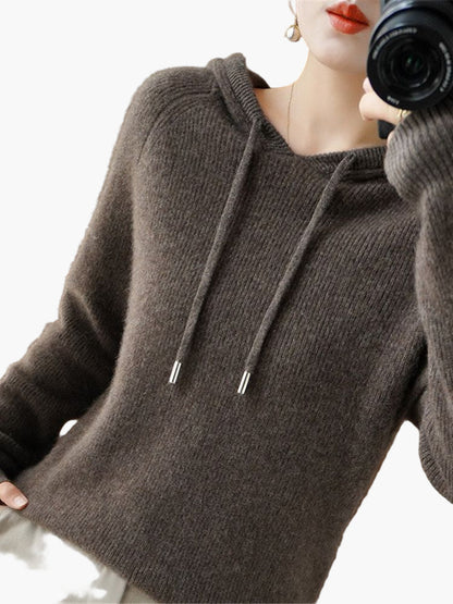Weiche Strickjacke mit Kapuze - Bequemer Damen Hoodie