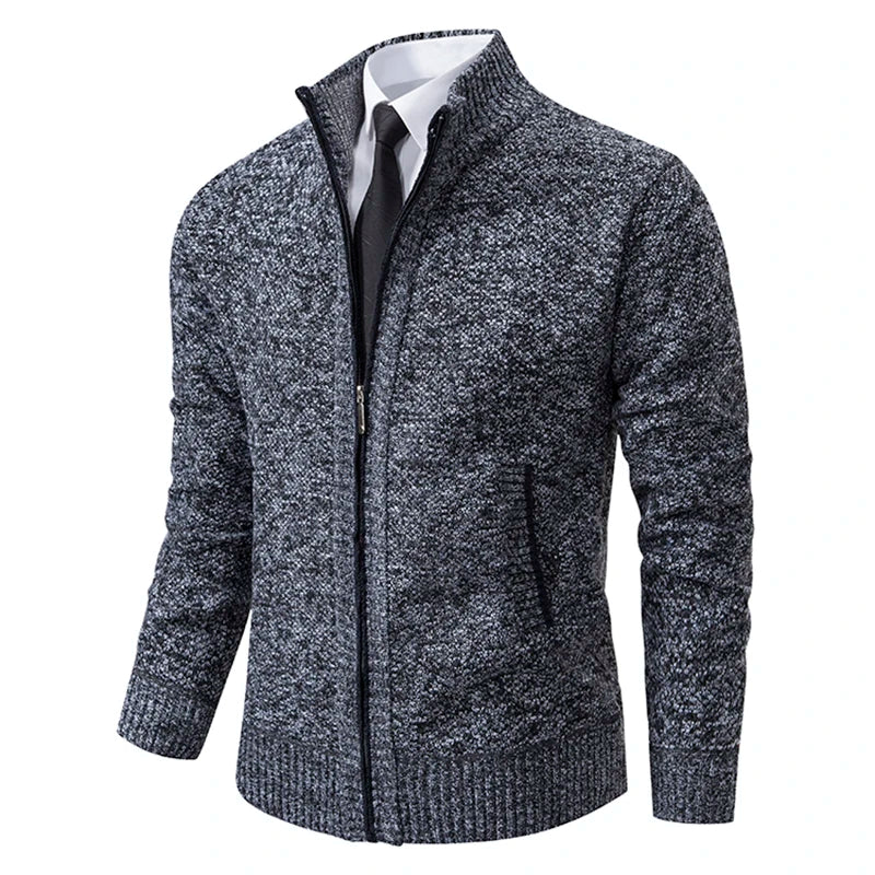Men's Cardigan Zipper Modern Stand-up Collar