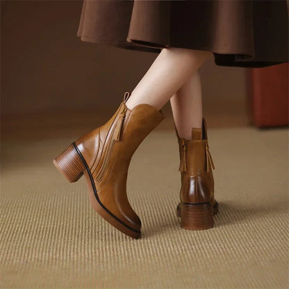 Stylish Boots - Ankle Boots with Zipper