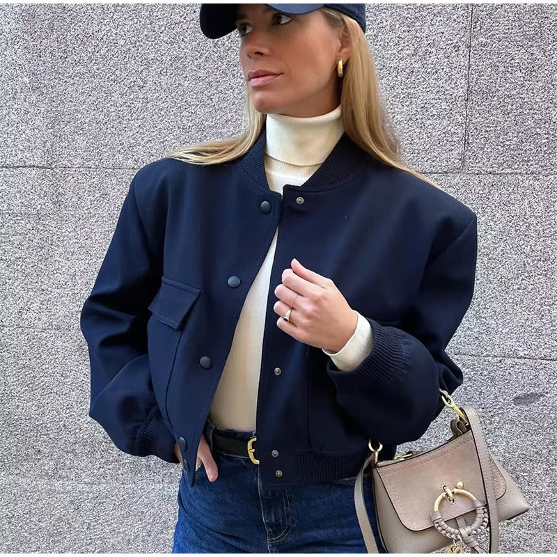 Elegant Women's Classic Bomber Jacket