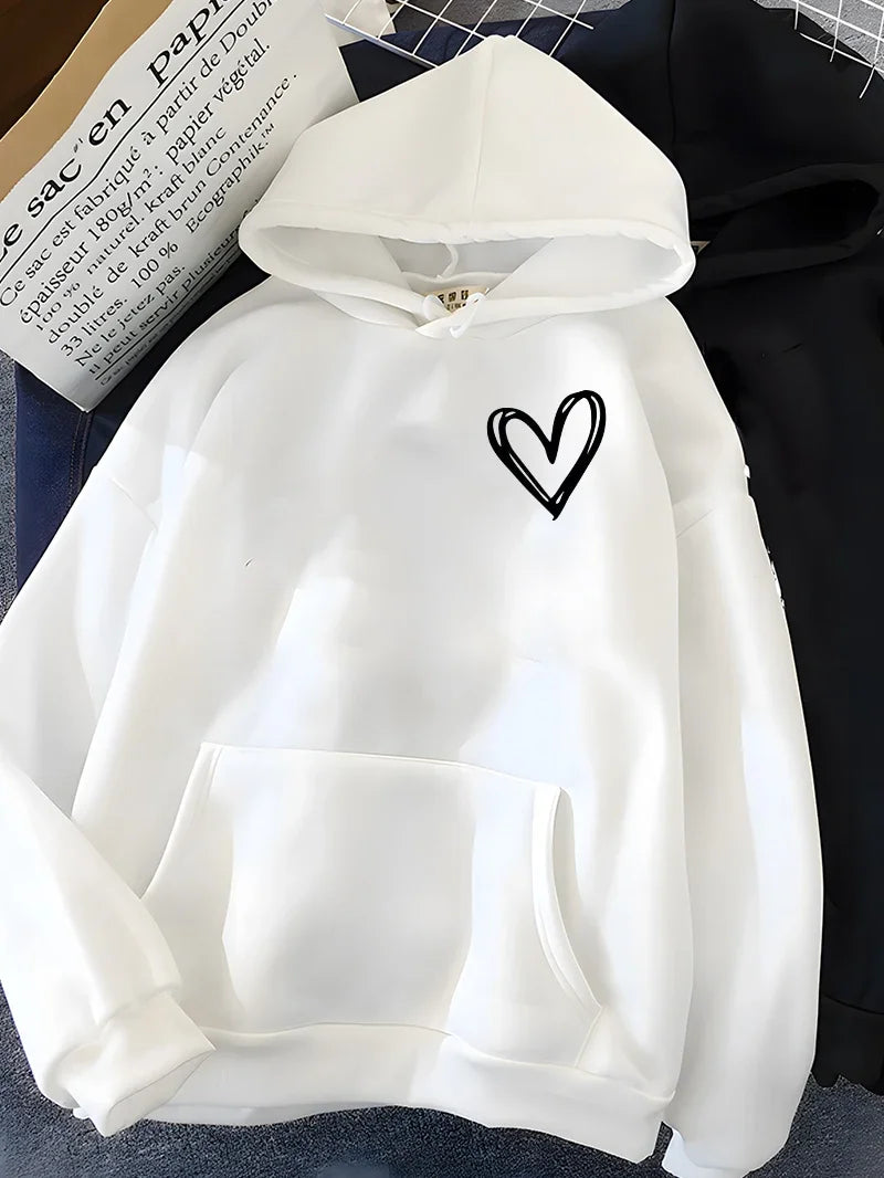 Women's Heart Hoodie Comfortable Trendy Design