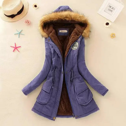 Warm Winter Jacket Women Hooded Lined