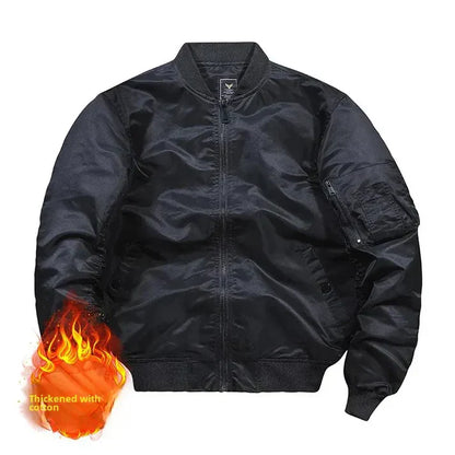 Leather bomber jacket aviator style