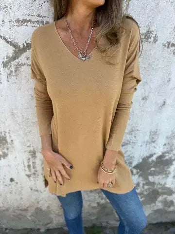 Women's Top Autumn Chic Long-Sleeve V-Neck