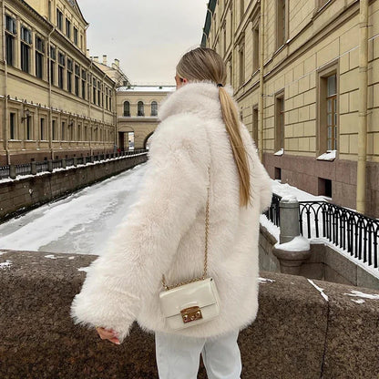 Luxus Pelsjacke Damen Elegant - IdealeKleiden