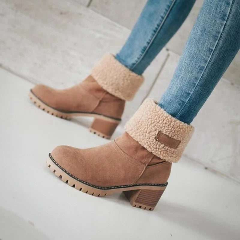 Autumn Block Heel Round Toe Boots