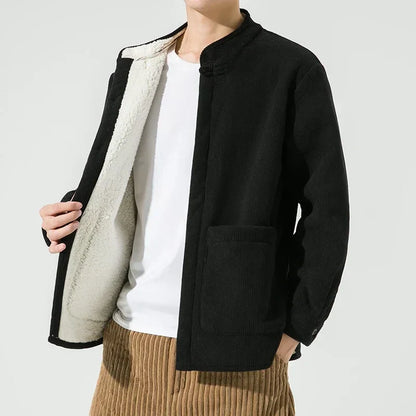 Corduroy Jacke Bequem Lässig - IdealeKleiden