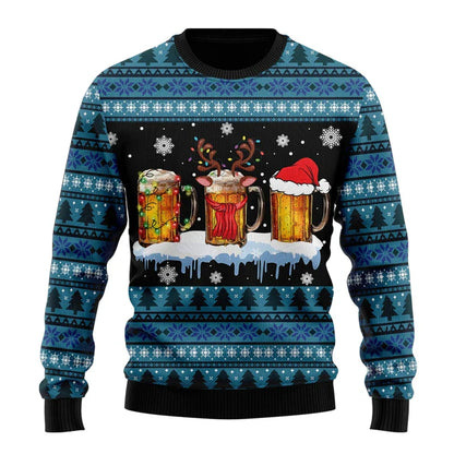 Männer Weihnachts-Pullover Bier Funny Design