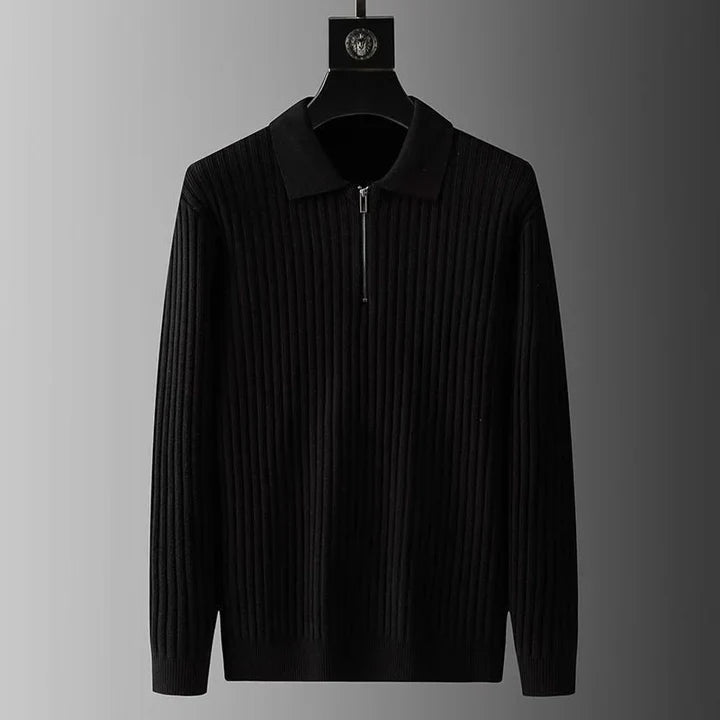 Herren Pullover Polokragen Weich Bequem - IdealeKleiden