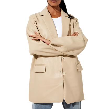 Stylish women's faux leather jacket