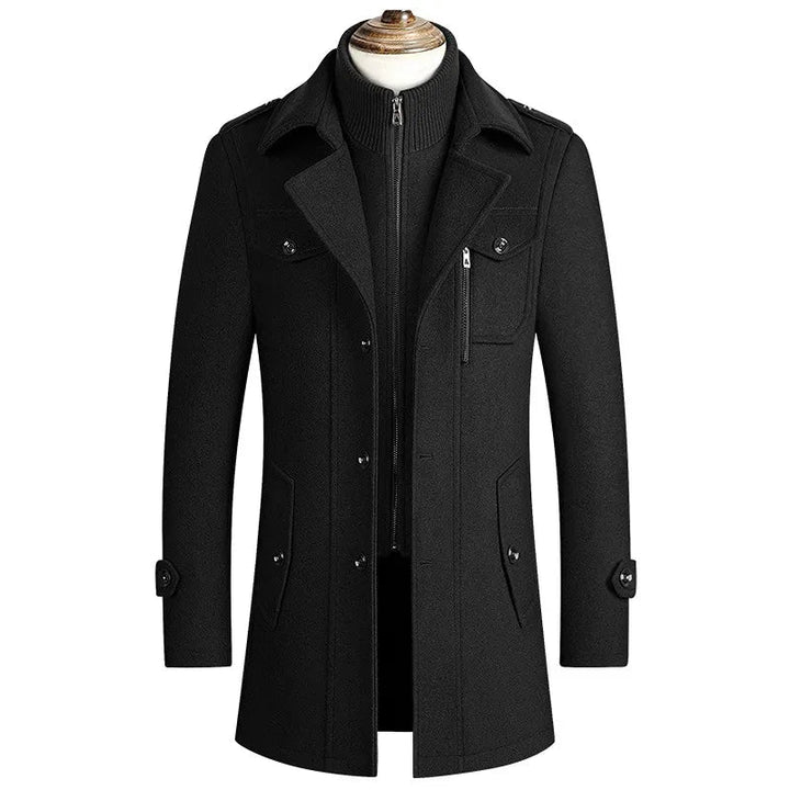 Men's Trench Coat Open Collar Elegant
