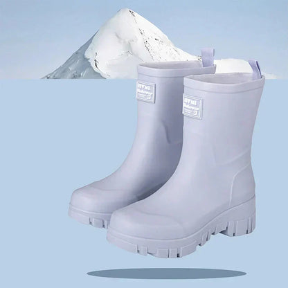 Damen Chelsea Stiefel Wasserdicht Blockabsatz