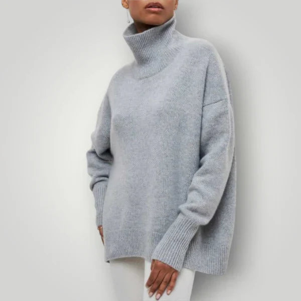 Women's Oversized Turtleneck Sweater - Soft and Warm Winter Pullover