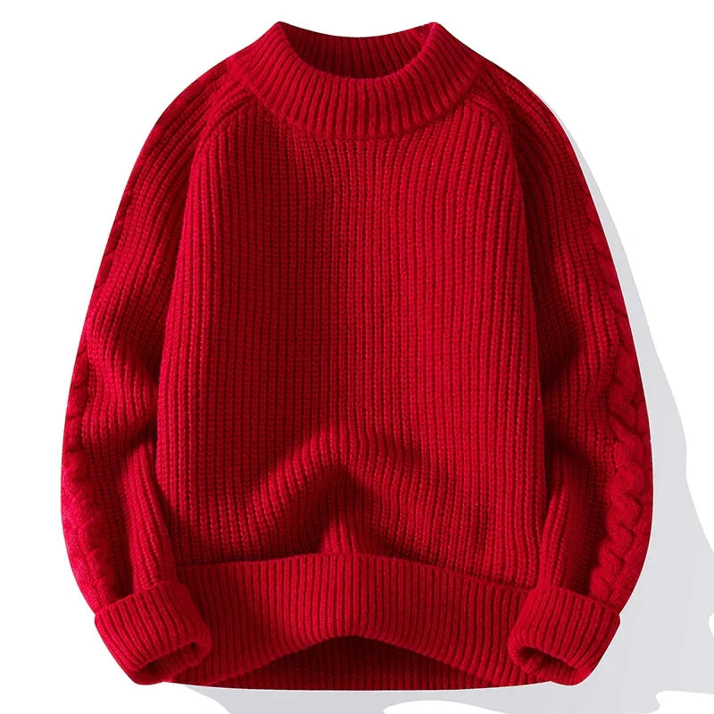 Men's Chunky Knit Classic Design Sweater