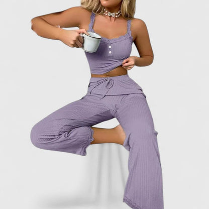 Women's Pyjama Set Lace Romantic Nightwear