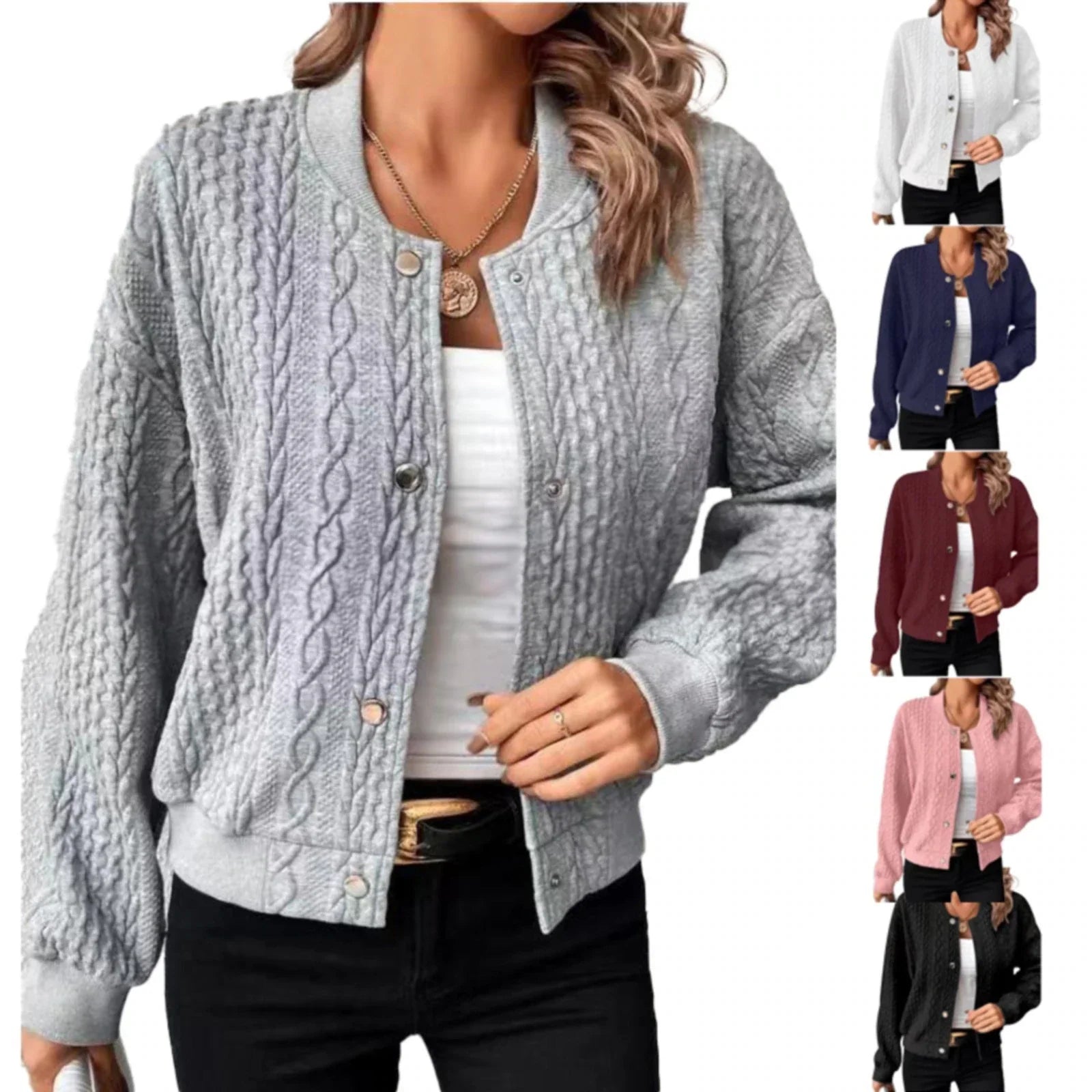 Damenschale Frauen Weste Knöpfe Modern - IdealeKleiden