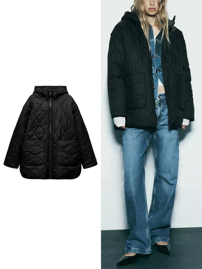Weiche Gepolsterte Winterjacke Damen - IdealeKleiden