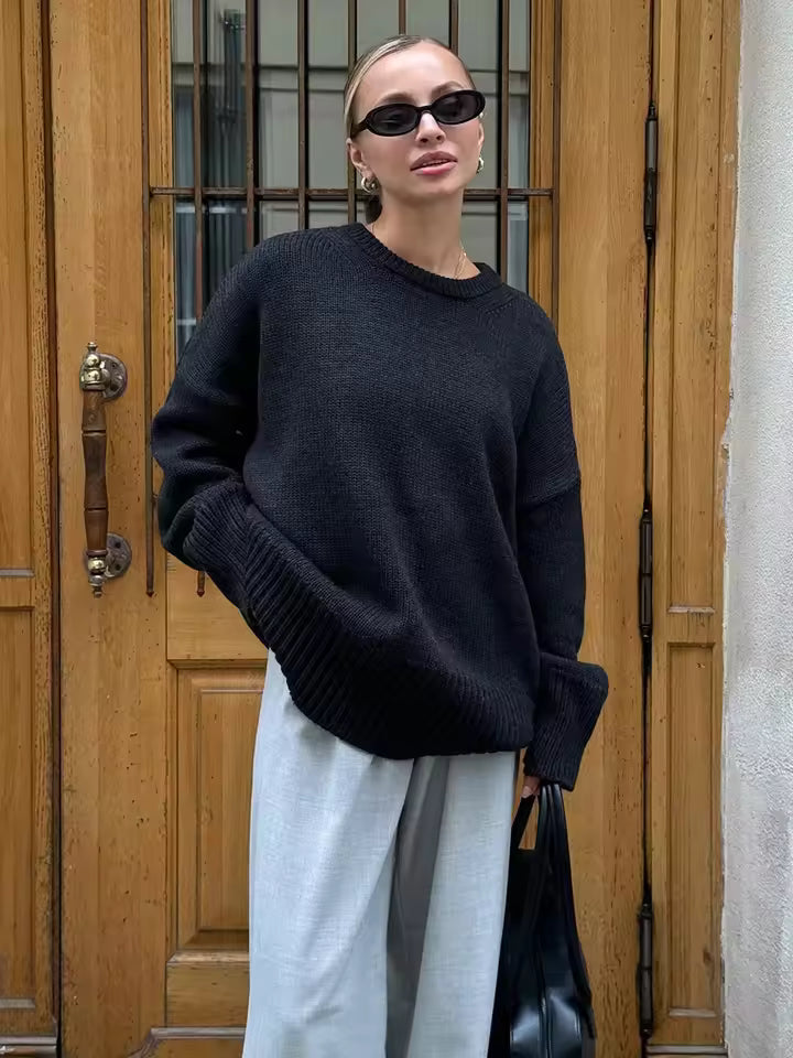 Women's Long-Sleeved Crew Neck Pullover