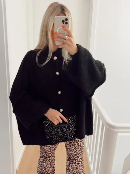 Elegant Cardigan Women's Knit Sweater Comfortable