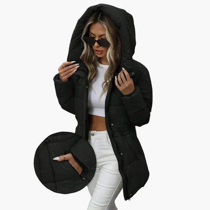 Winter Quilted Jacket Hood Warm