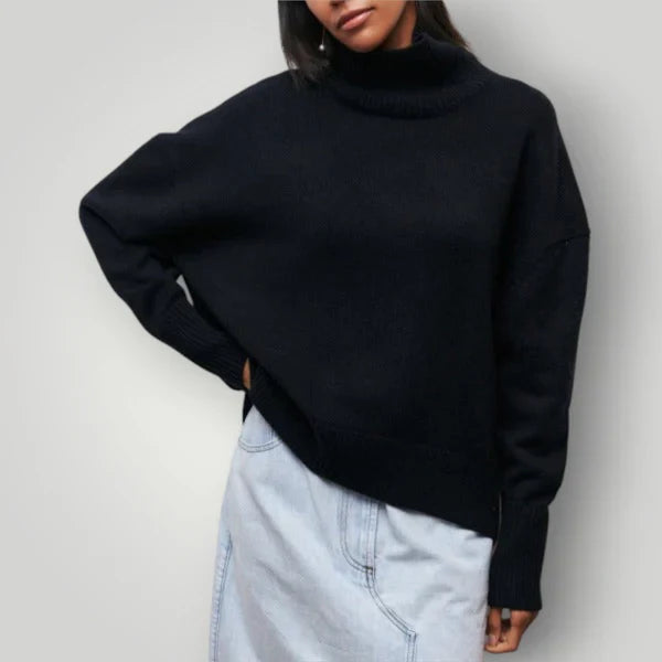 Women's Oversized Turtleneck Sweater - Soft and Warm Winter Pullover
