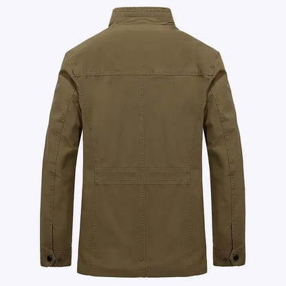 Praktische Outdoorjacke Stehkragen Vielfachtaschen - IdealeKleiden