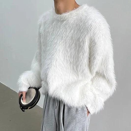 Luxus Pullover Einfarbig Langärmlig Damen - IdealeKleiden