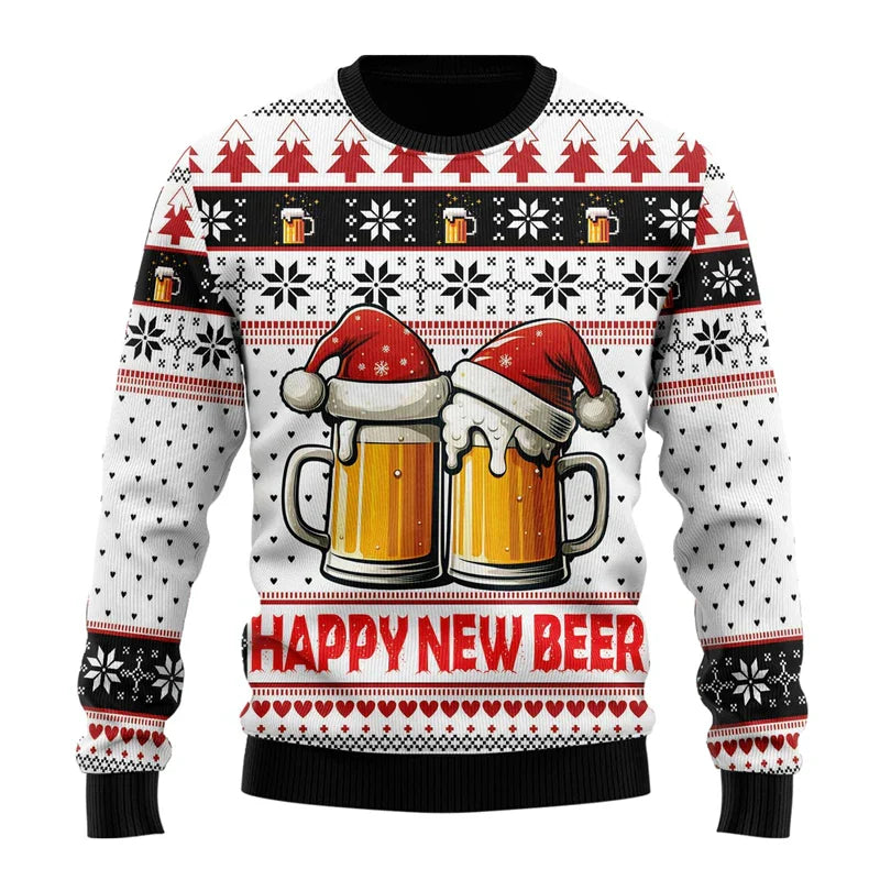 Männer Weihnachts-Pullover Bier Funny Design