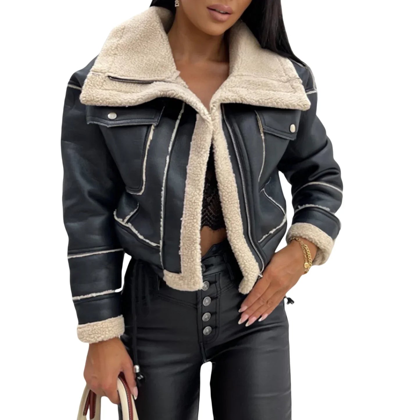 Stylish Women's Jacket World Map Design