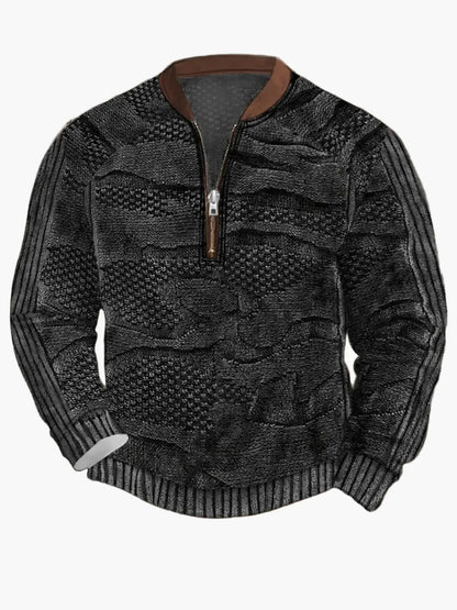 Men's Modern Zip-Up Knit Sweater