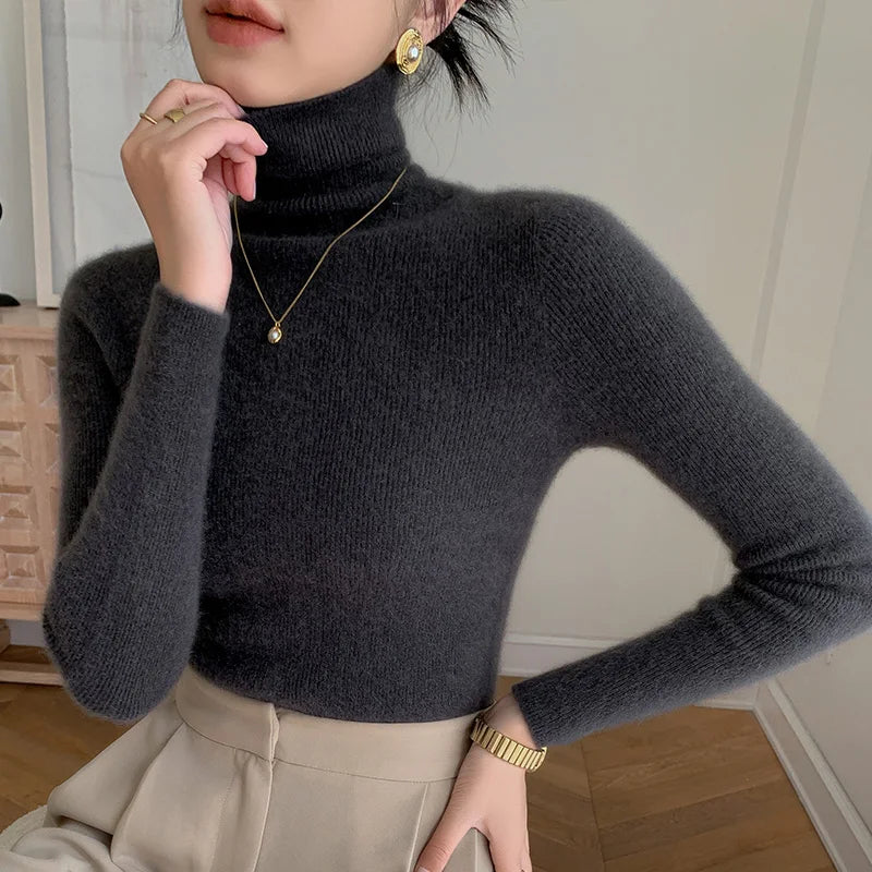 Soft Turtleneck Sweaters for Women Wool