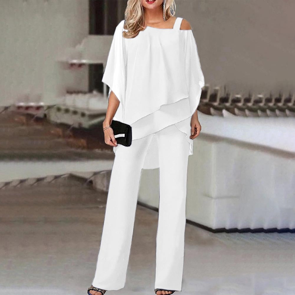 Women's Two-Piece Set | Elegant Cold Shoulder Outfit