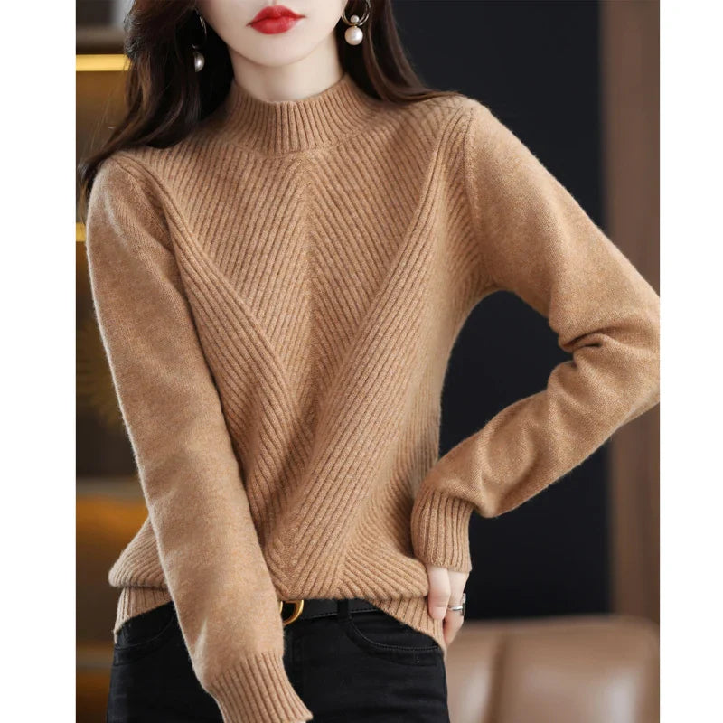 Knitted Round Neck Sweater Warm Winter