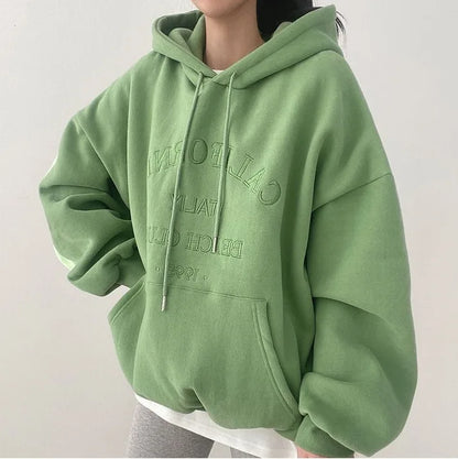 Women's Oversized Hoodie with Embroidery Design