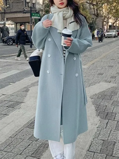 Women's Overcoat Wool Blend Relaxed Fit