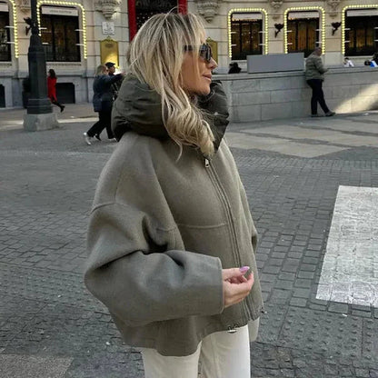 Stylish Women's Jacket with Hood Trendy Design