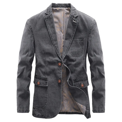 Men's Denim Blazer Casual Style