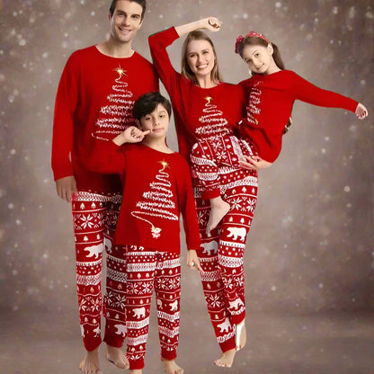Christmas Pajamas Red Family Suit Festive